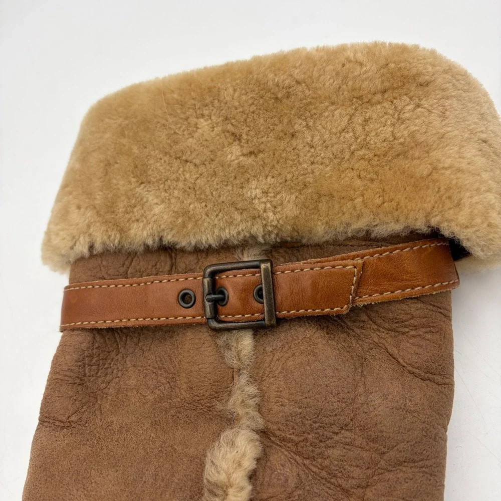 Born‎ Oakdale Tall Boots Brown Leather Shearling Sherpa Riding Knee High 7.5